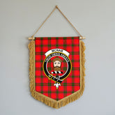 McNab Modern Tartan Crest Wall Hanging Banner - Wood Pole